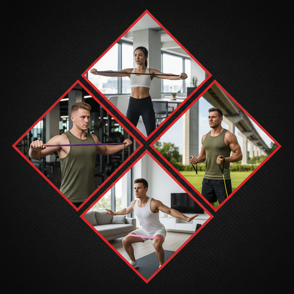 Resistance Bands Fitness Set Strength Training Full Body Exercises