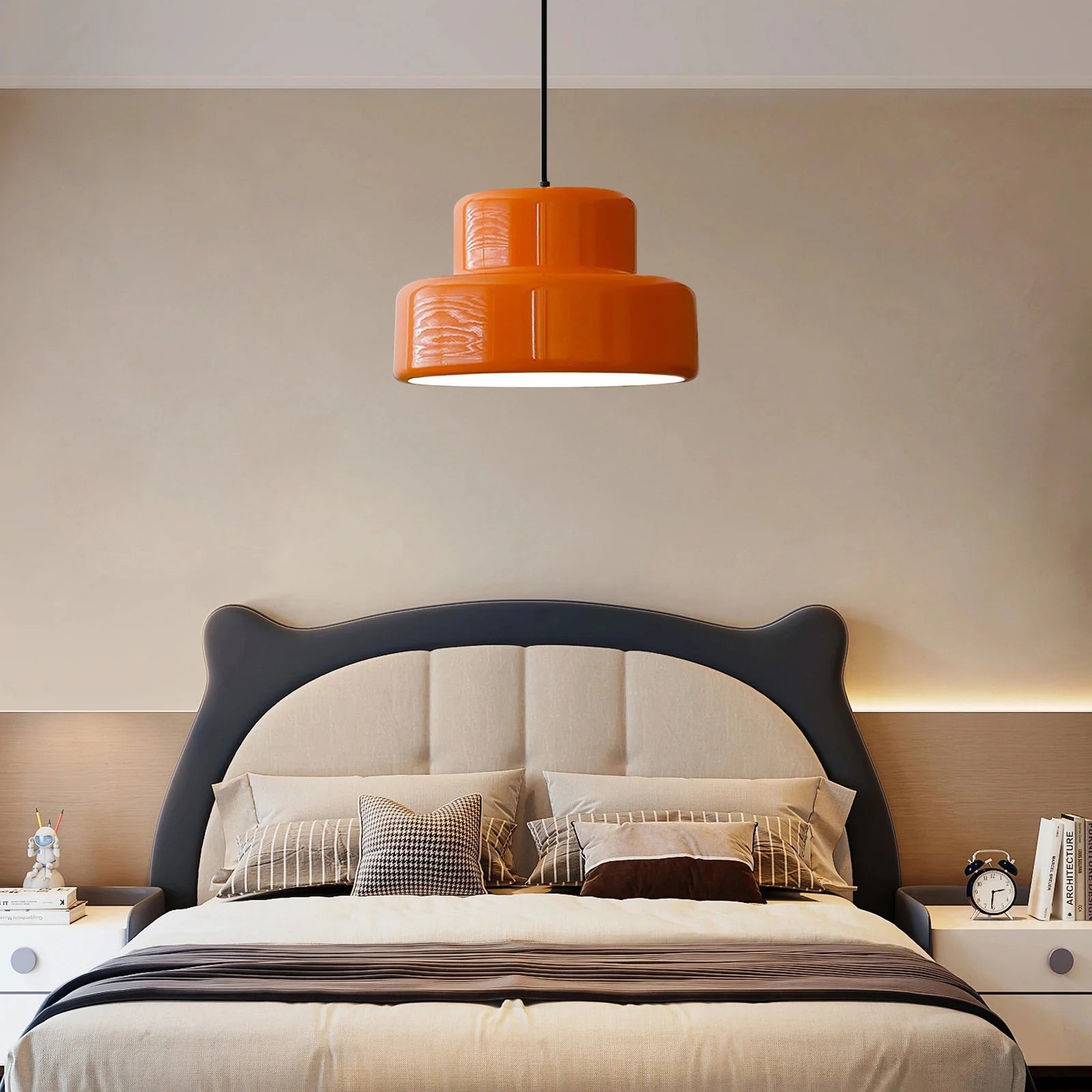 Lampada a sospensione Bauhaus Vintage Arancione per Sala da Pranzo