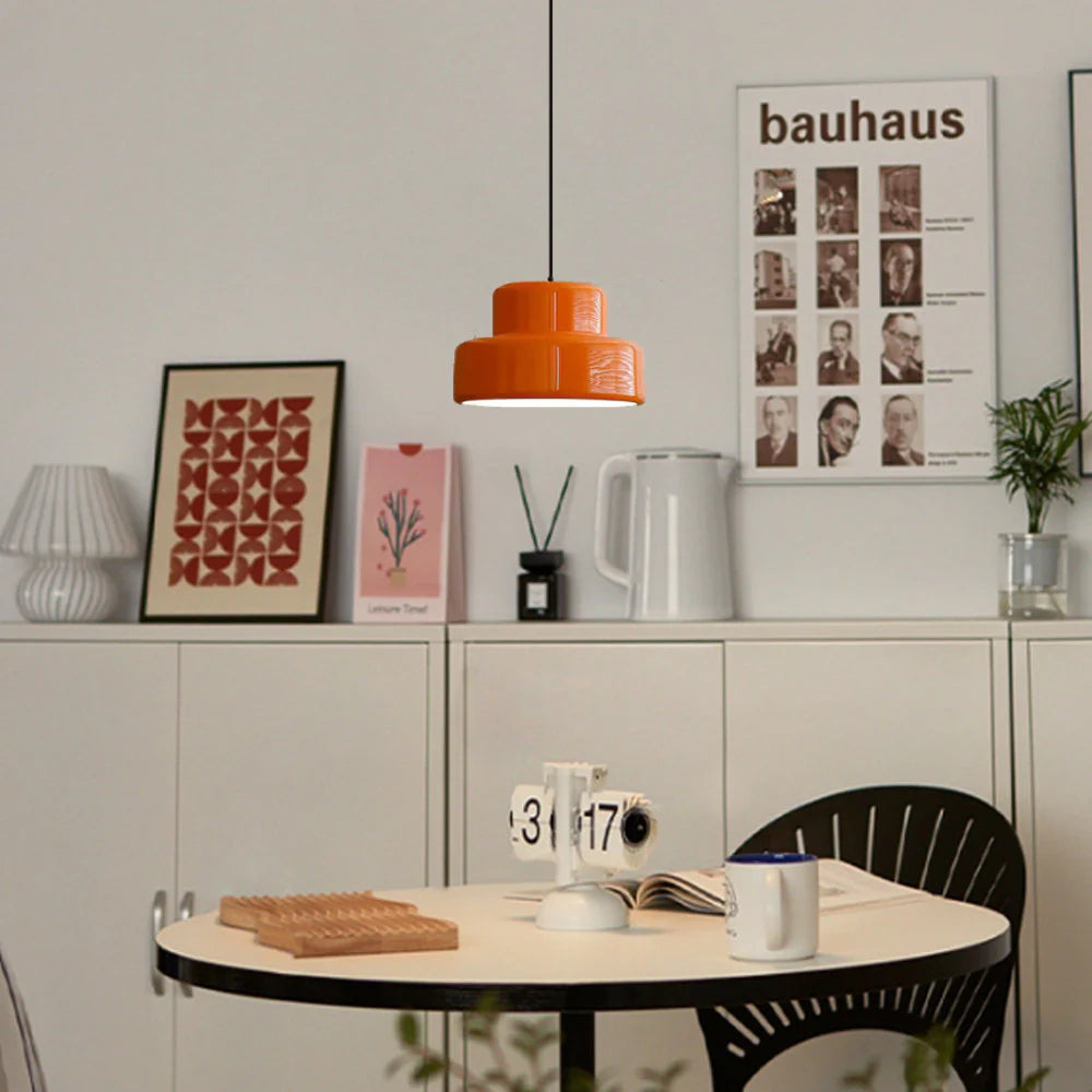 Lampada a sospensione Bauhaus Vintage Arancione per Sala da Pranzo