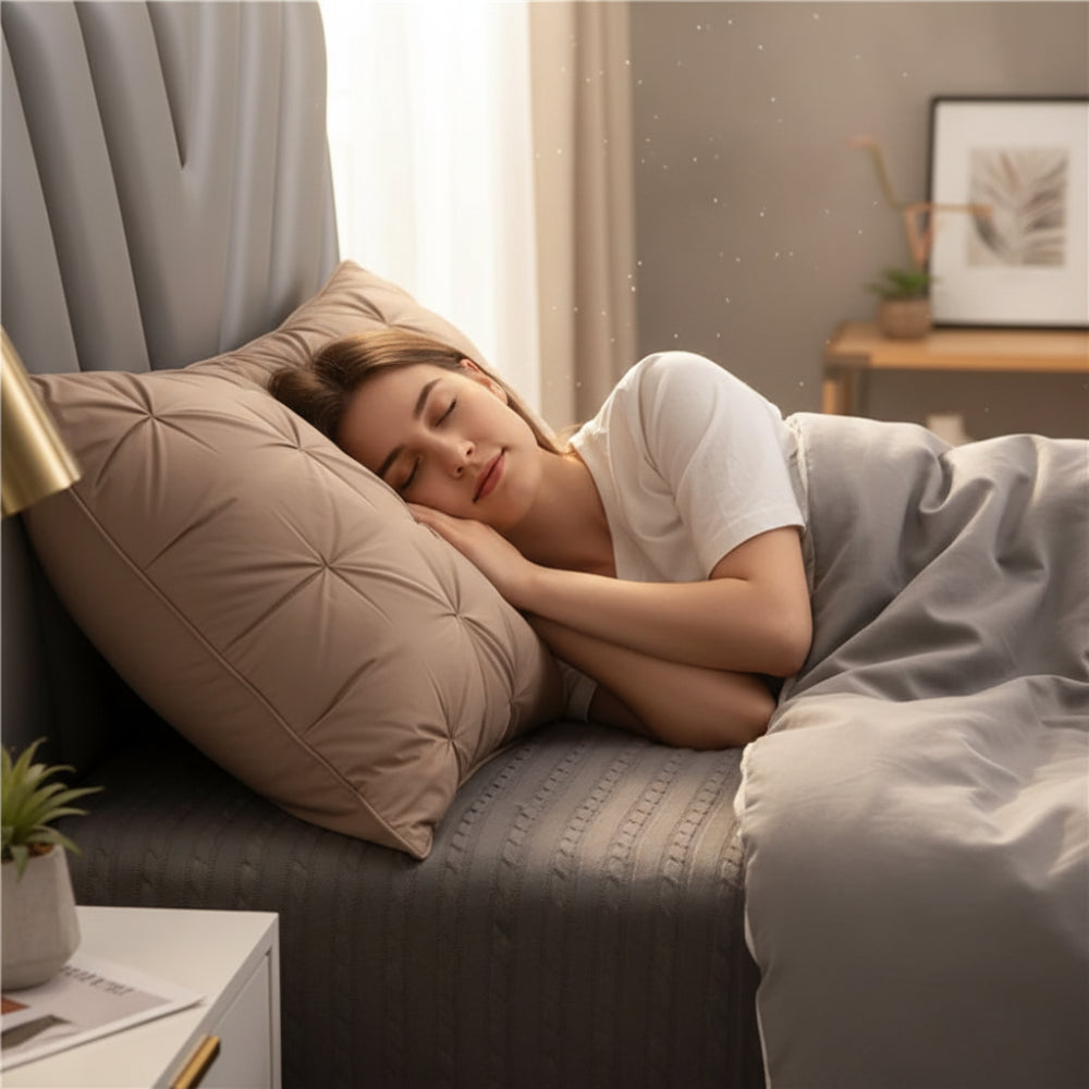 Goose Down Pillow Luxury Supportive Breathable Sleep Cushion