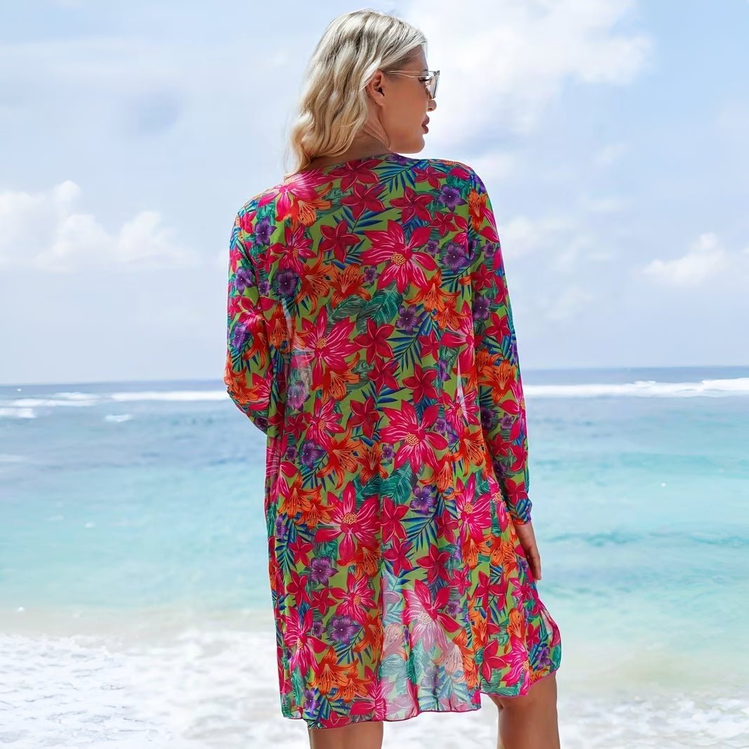 Bikini Donna Set 3 Pezzi Vita Alta Cover Up Spiaggia