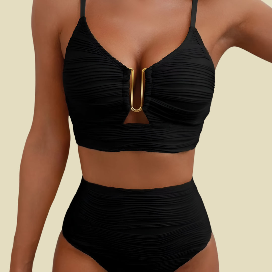Bikini Donna Vita Alta Push Up Controllo Pancia Set