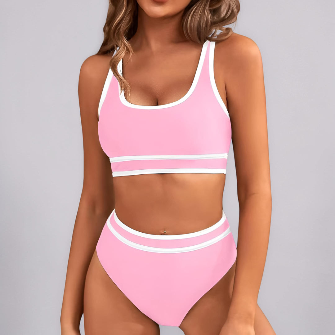 Bikini Donna Sportivo Bikini Vita Alta Controllo Pancia Set