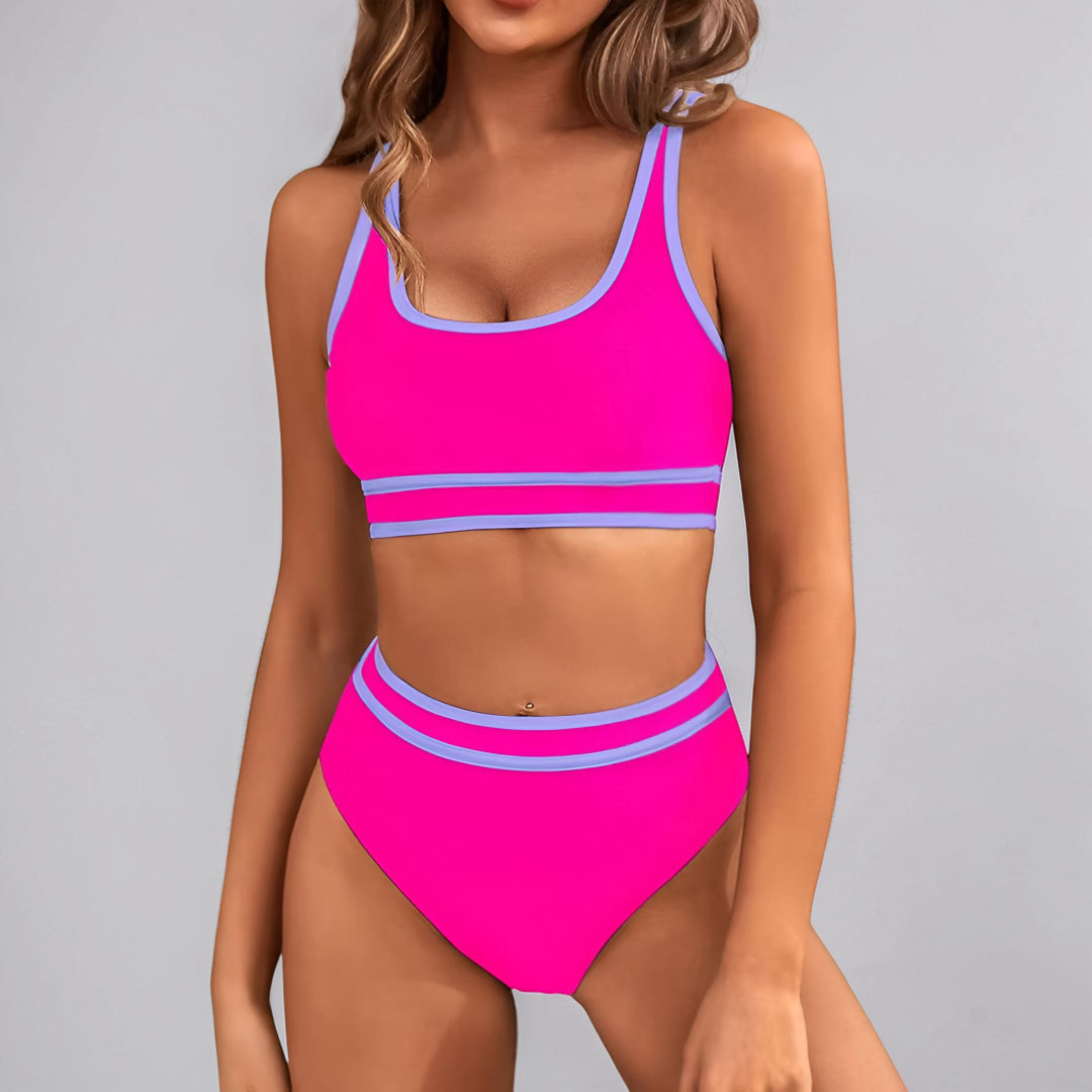 Bikini Donna Sportivo Bikini Vita Alta Controllo Pancia Set
