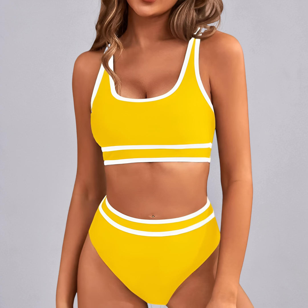 Bikini Donna Sportivo Bikini Vita Alta Controllo Pancia Set