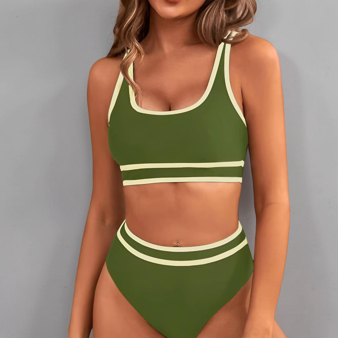Bikini Donna Sportivo Bikini Vita Alta Controllo Pancia Set