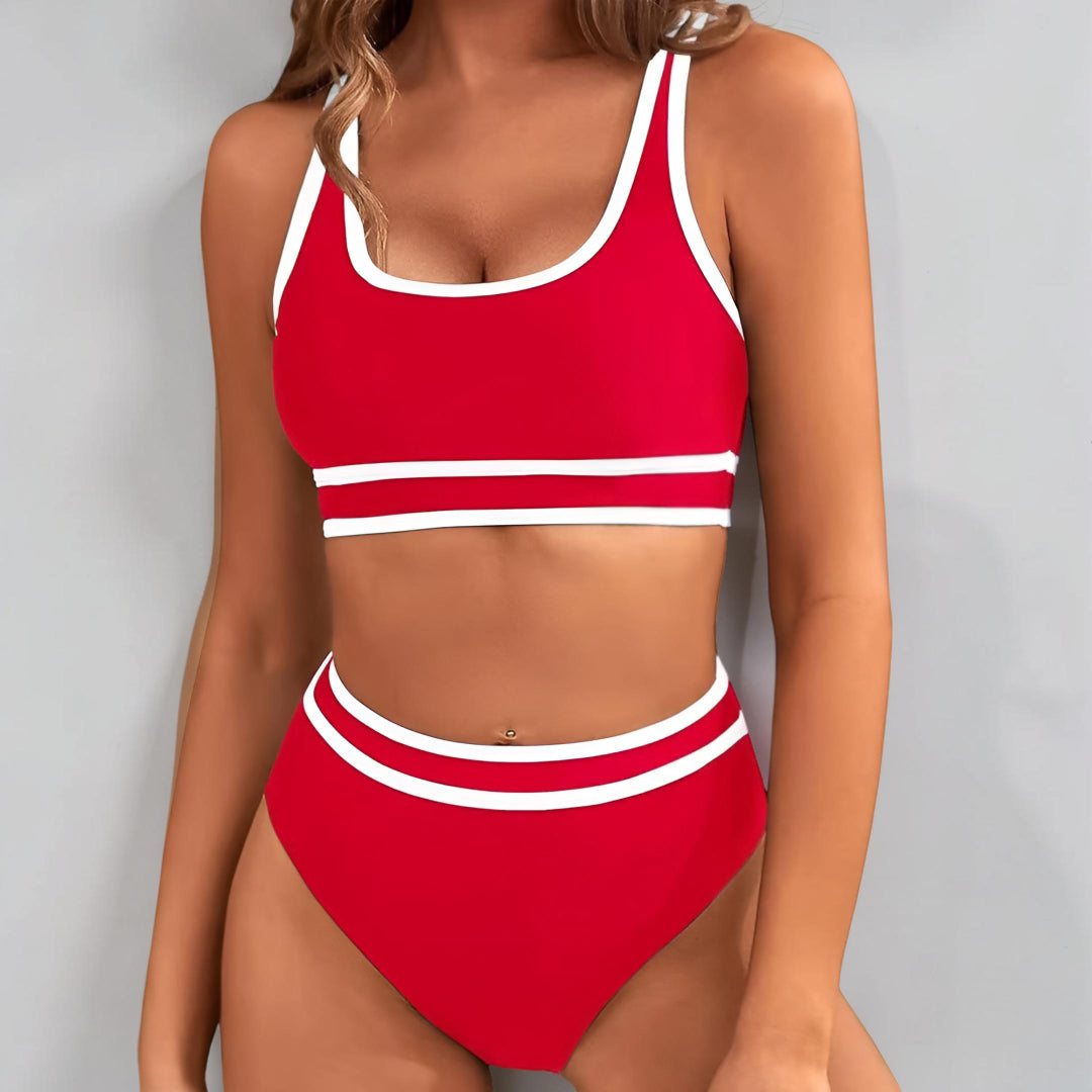 Bikini Donna Sportivo Bikini Vita Alta Controllo Pancia Set