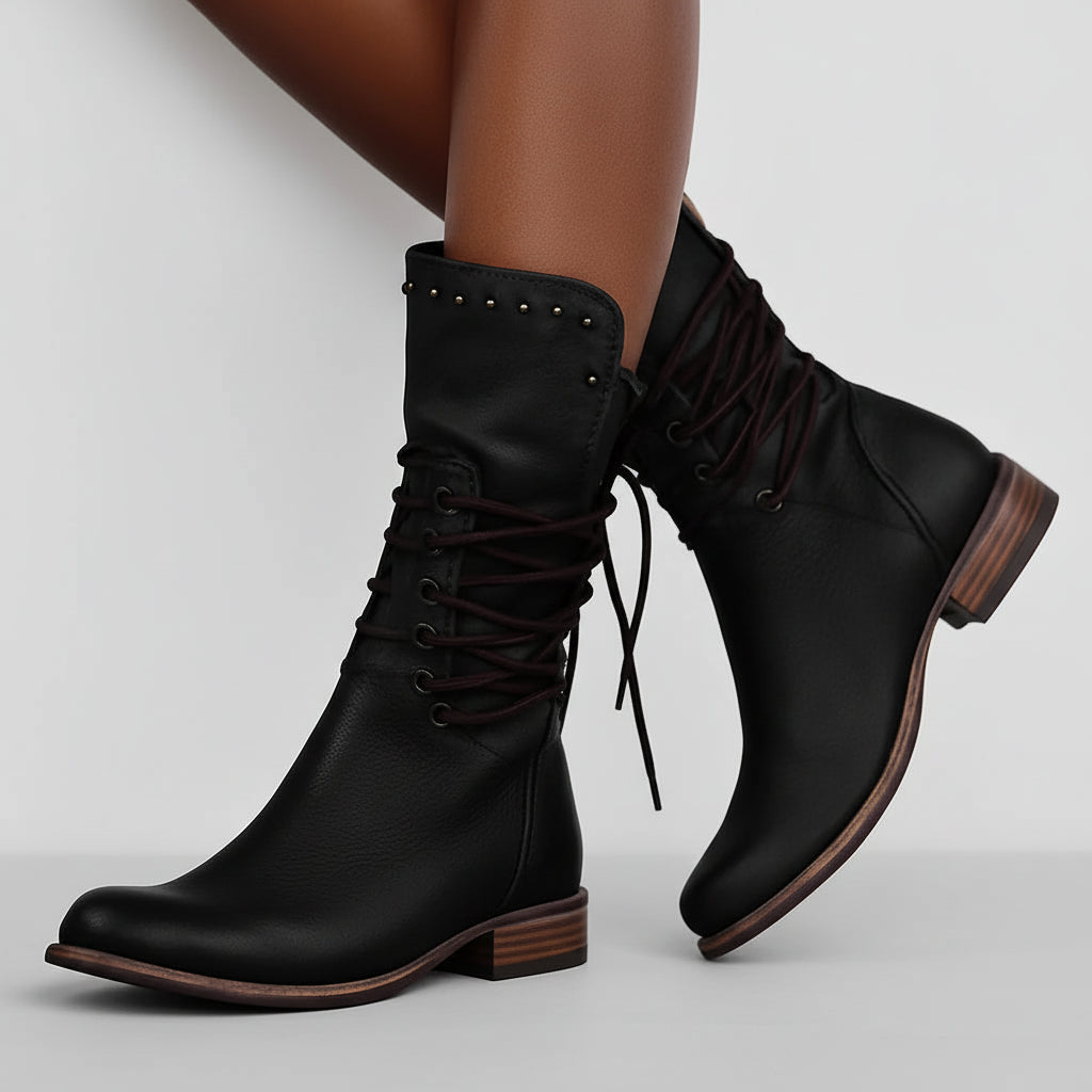 Vintage Ankle Boots Women Stylish Brown Boots