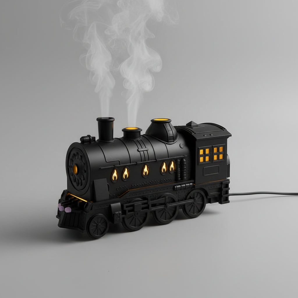 Umidificatore Decorativo Locomotiva Vapore Aroma Lampada Notturna