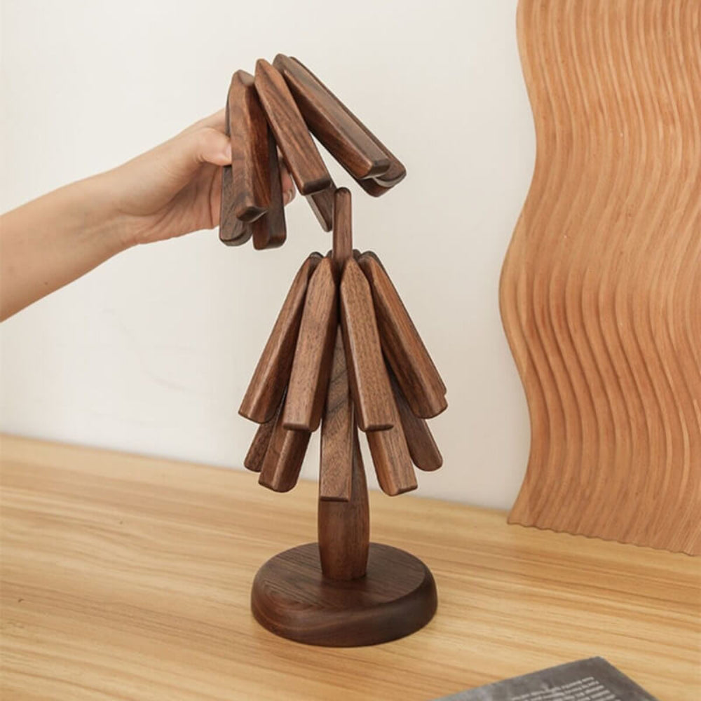 Black Walnut Table Mats Set Unique Coasters for Dining Room Decor 10