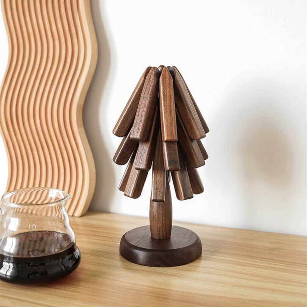 Black Walnut Table Mats Set Unique Coasters for Dining Room Decor 2