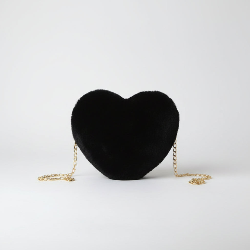 Fluffy Heart Shaped Handbag Shoulder Strap