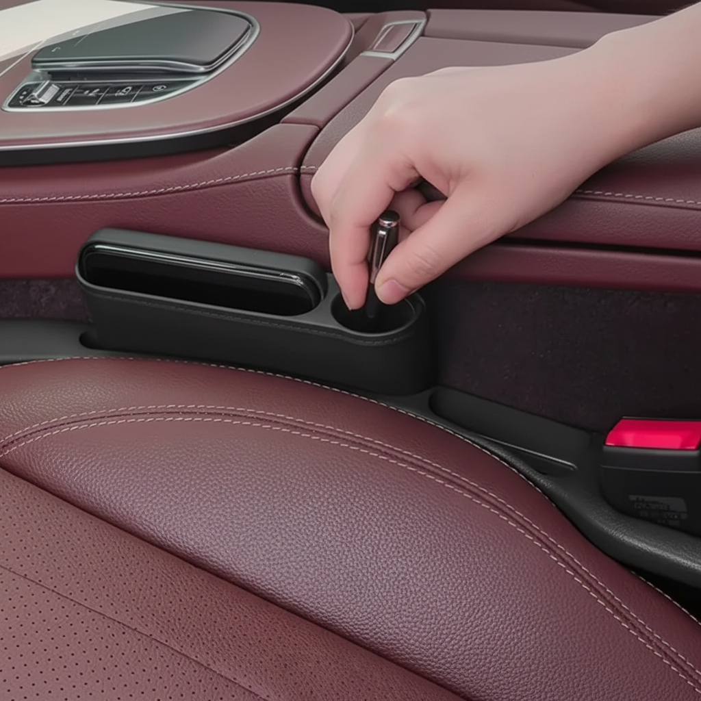 Organizzatore Auto Fessura Sedile Pelle Sintetica Conservazione Sicura Auto