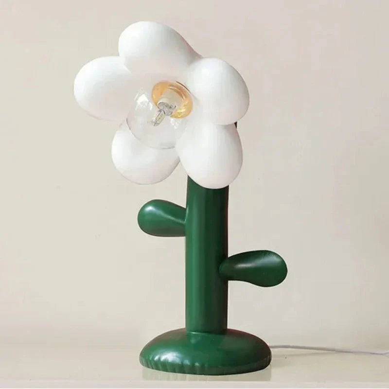 FloraGlow - Lampada da tavolo a forma di fiore con lampadina LED – Lampada notturna creativa