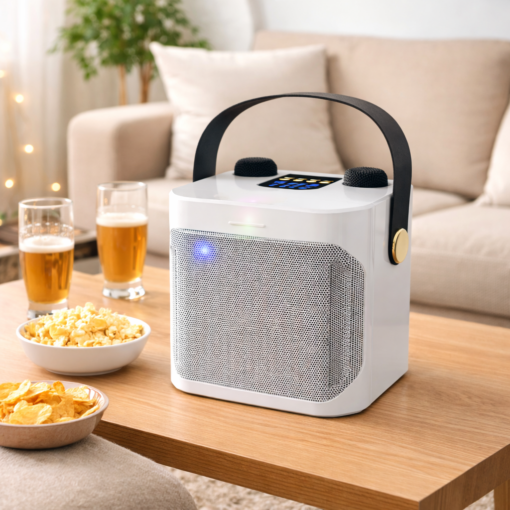 Altavoz Bluetooth Karaoke Portátil Doble Micrófono Subwoofer