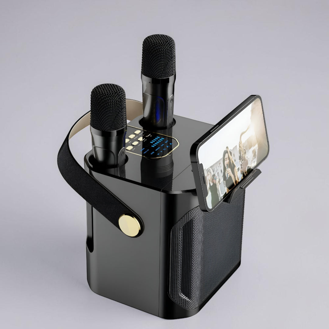 Altavoz Bluetooth Karaoke Portátil Doble Micrófono Subwoofer