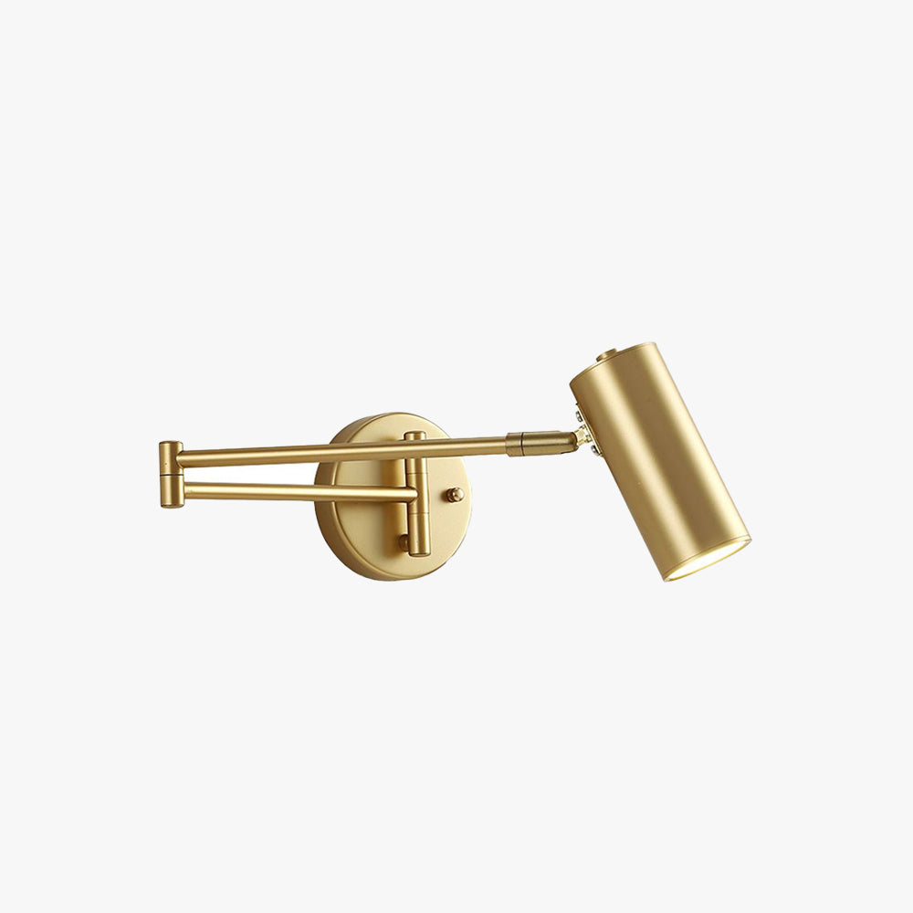 Lámpara de pared moderna ajustable cilíndrica, 2 colores, sala de estar, metal