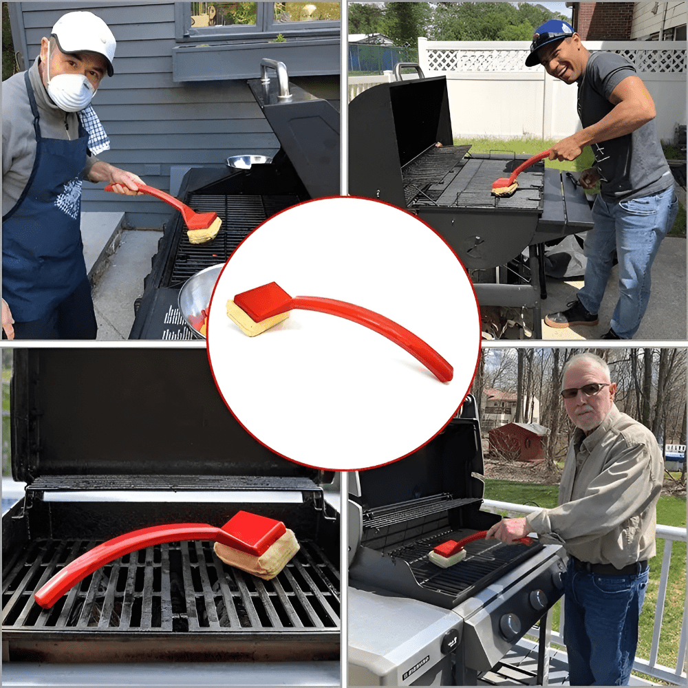 Grill Brush Steam Brush-Free Long Handle Safe Cleaning