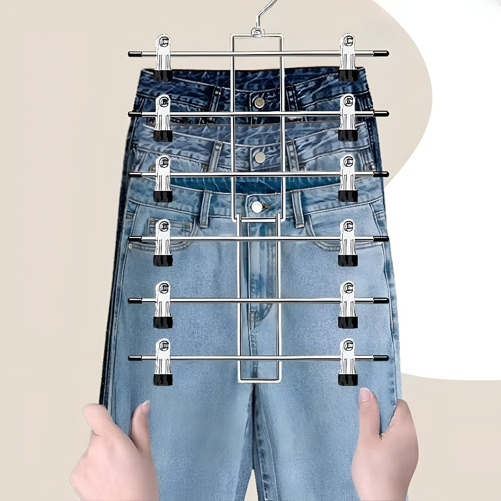 Pants Hanger Clothes Hanger Multilayer Space Saving Clips