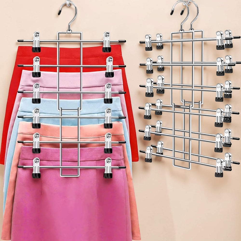 Perchero para pantalones Perchero para ropa Multicapa Ahorra espacio con clips