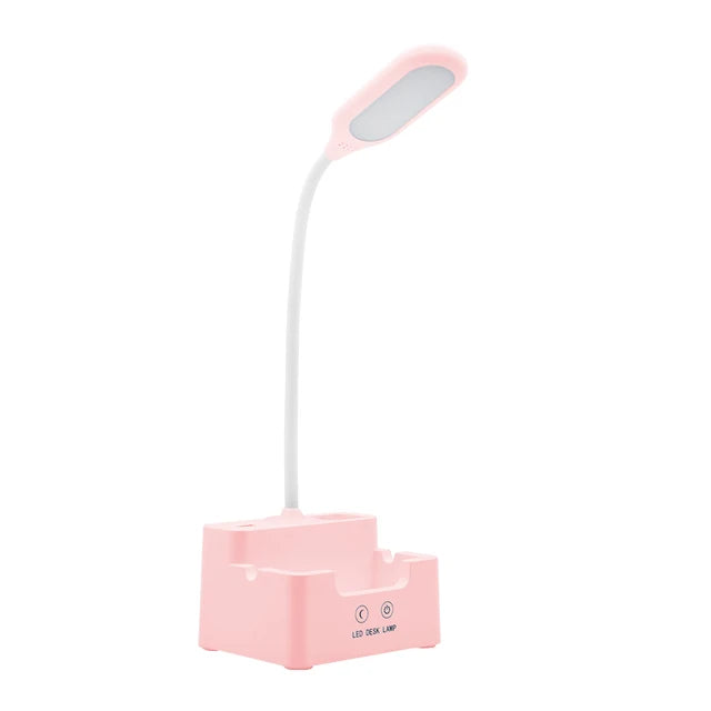 DeskBright - Flexible LED Desk Lamp with Pen and Phone Holder, Dimmable & USB Rechargeable