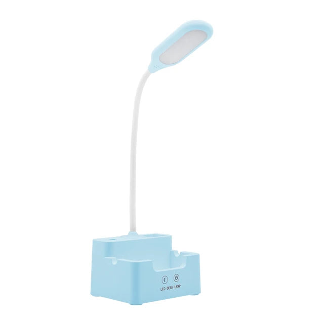 DeskBright - Flexible LED Desk Lamp with Pen and Phone Holder, Dimmable & USB Rechargeable