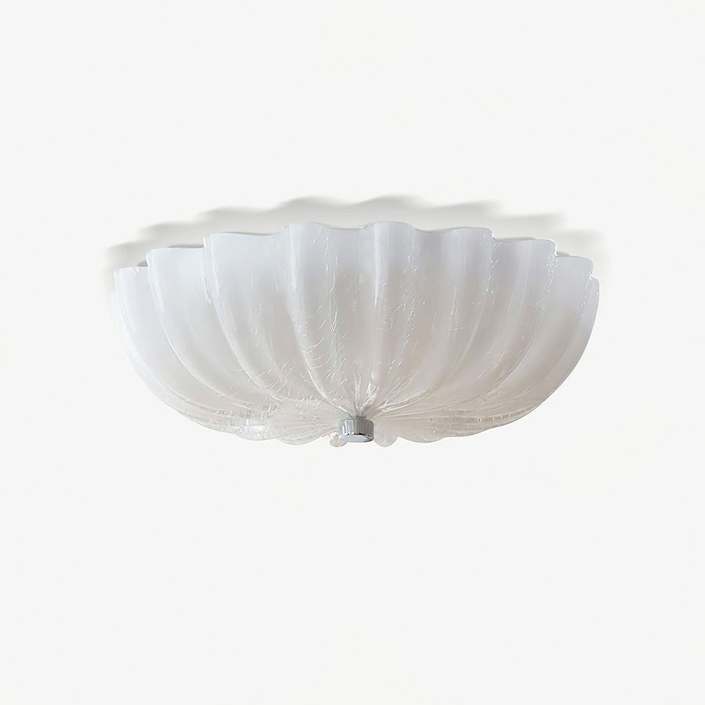 Elegante lampada da soffitto in vetro bianco