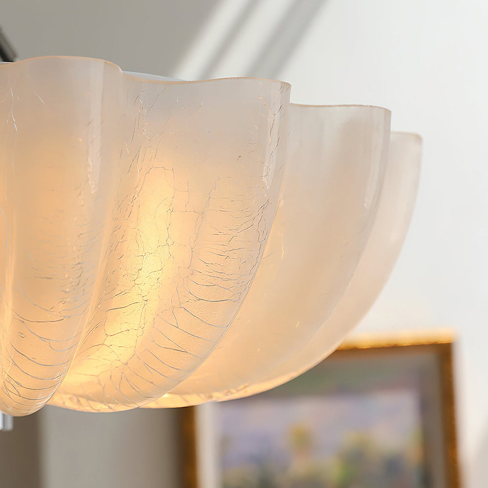 Elegante lampada da soffitto in vetro bianco