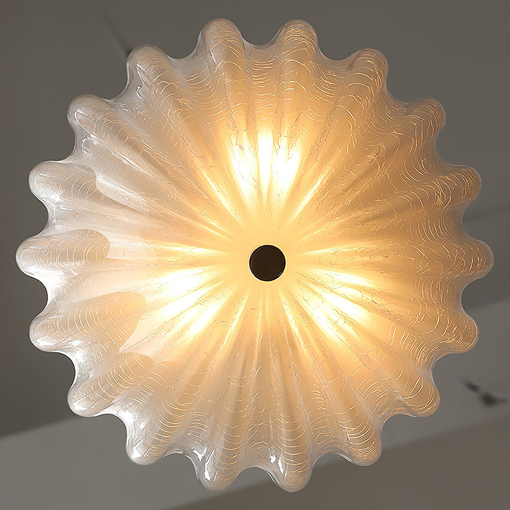 Elegante lampada da soffitto in vetro bianco