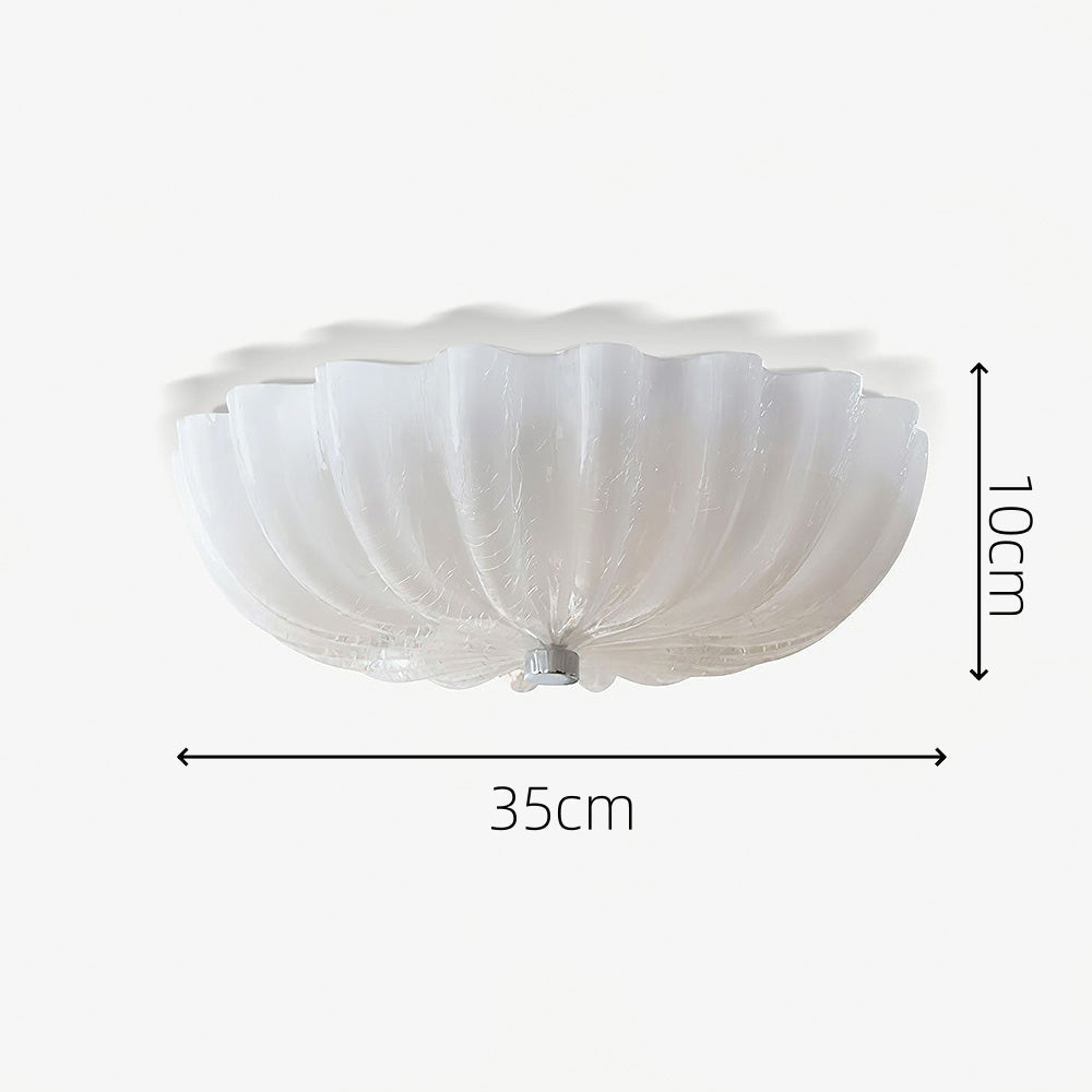 Elegante lampada da soffitto in vetro bianco