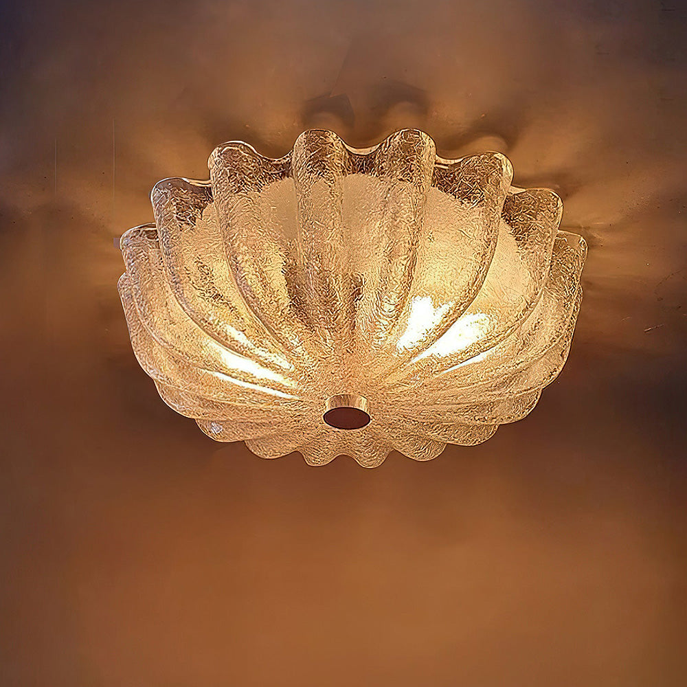 Elegante lampada da soffitto in vetro bianco