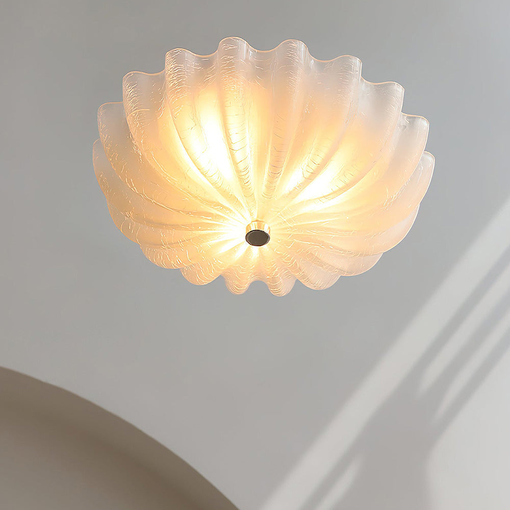 Elegante lampada da soffitto in vetro bianco