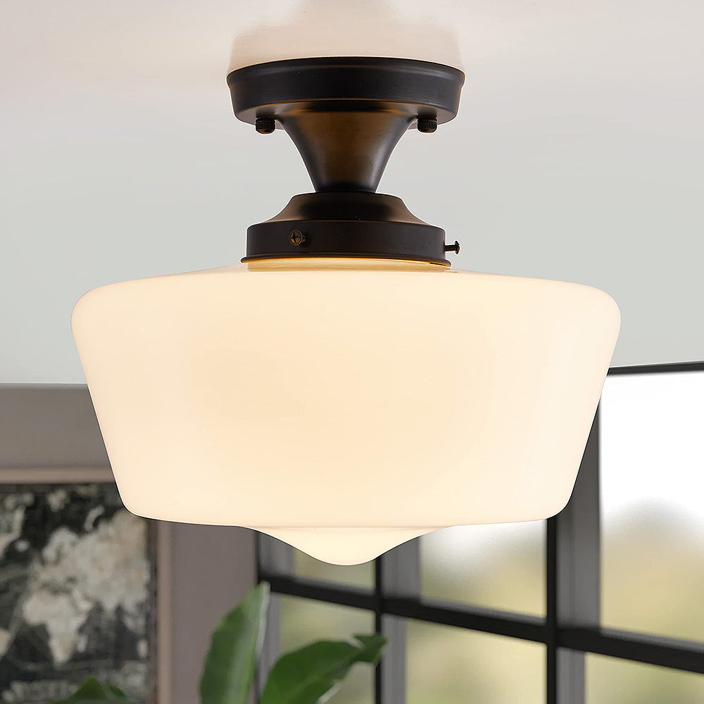 Lâmpada de Teto em Latão Creme Bauhaus para o Corredor