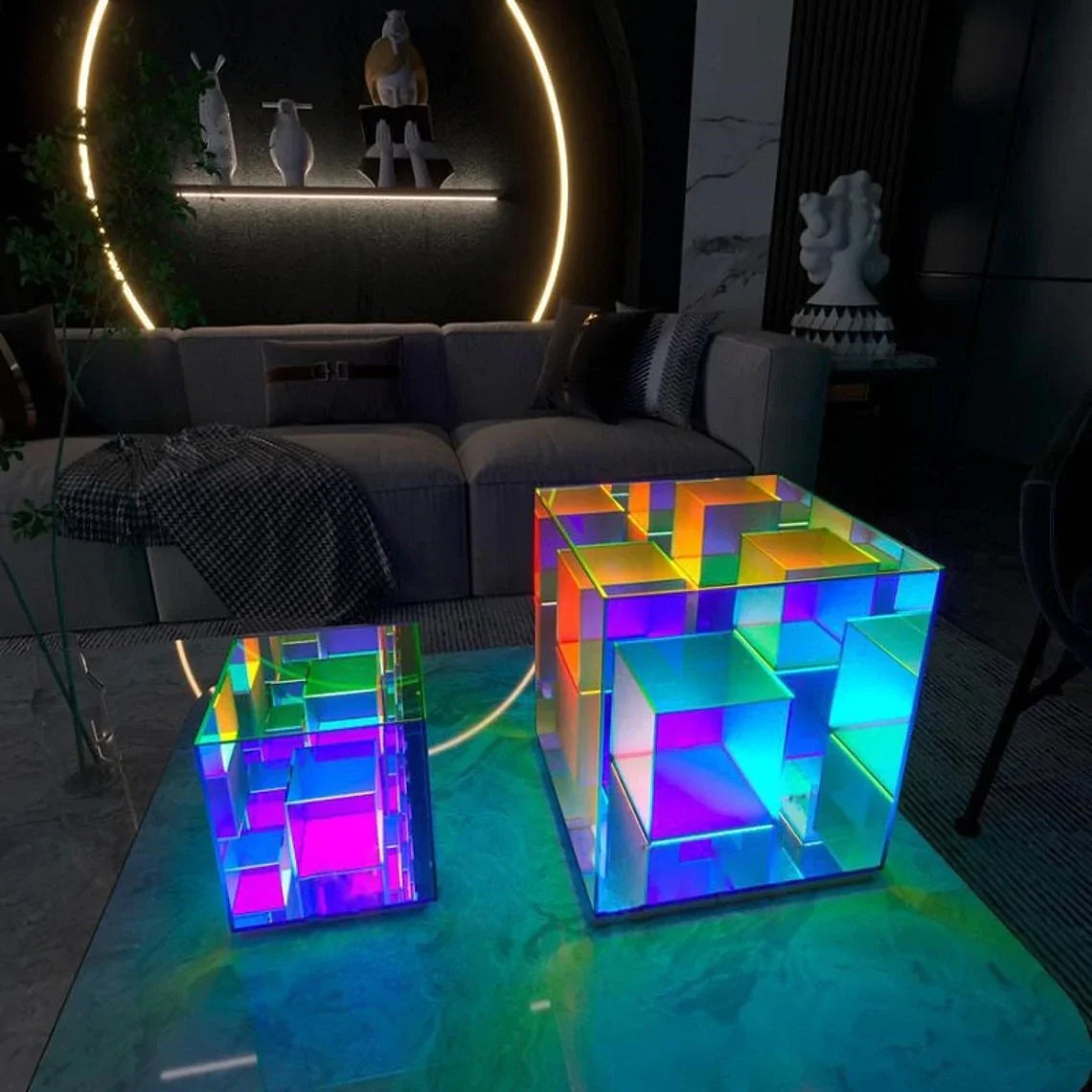 Candeeiro de Mesa Cubo Concêntrico