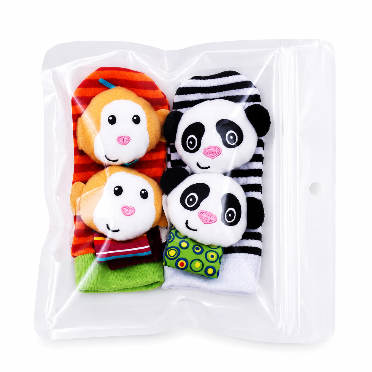 Sensory Newborn Socks with Rattle Cuff Play Activity