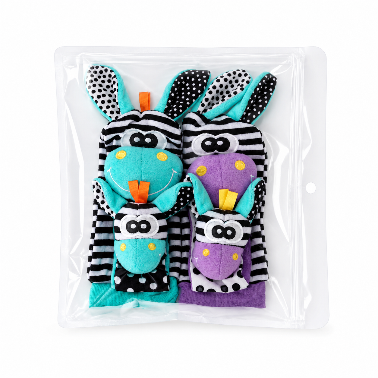 Sensory Newborn Socks with Rattle Cuff Play Activity