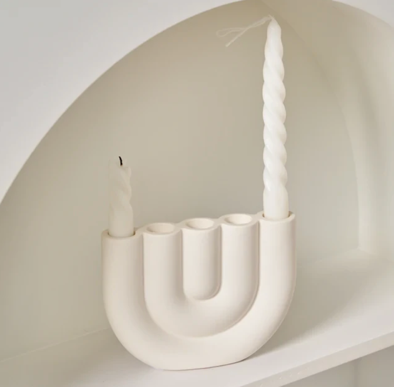 Castiçal Cerâmico Elegante Orion