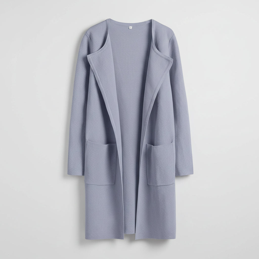 Knitted Cardigan Open Front Pockets Casual Knitted Jacket
