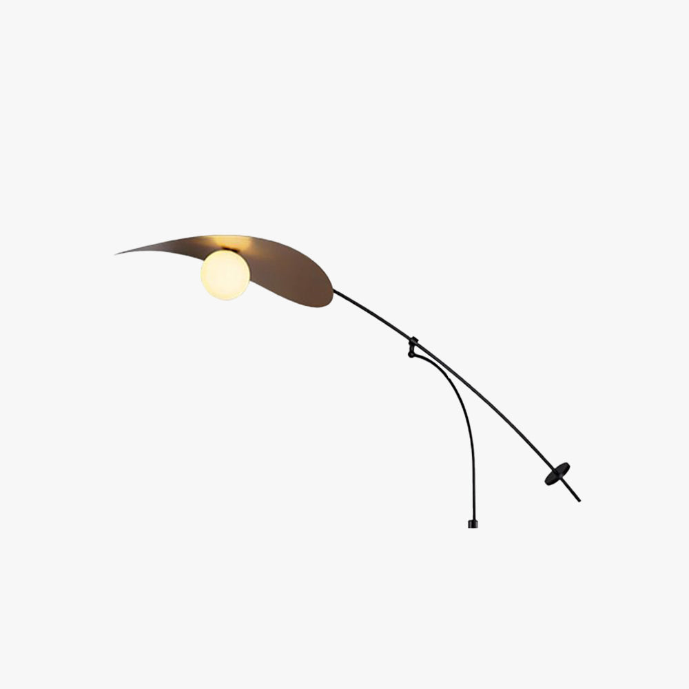 Carins Modern Wall Lamp, Arch, Metal/Glass, Black/Gold, Bedroom