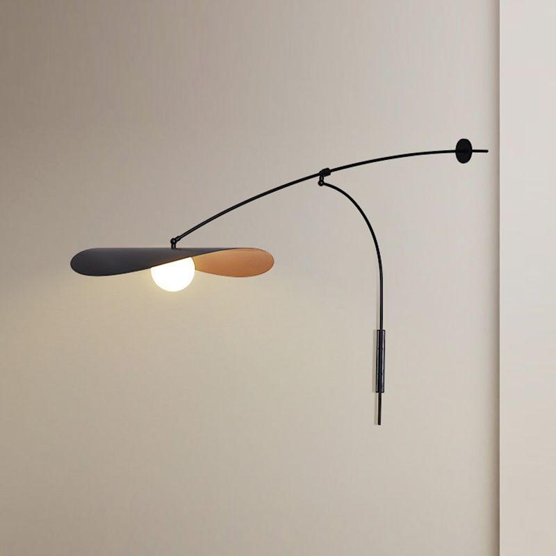 Carins Modern Wall Lamp, Arch, Metal/Glass, Black/Gold, Bedroom