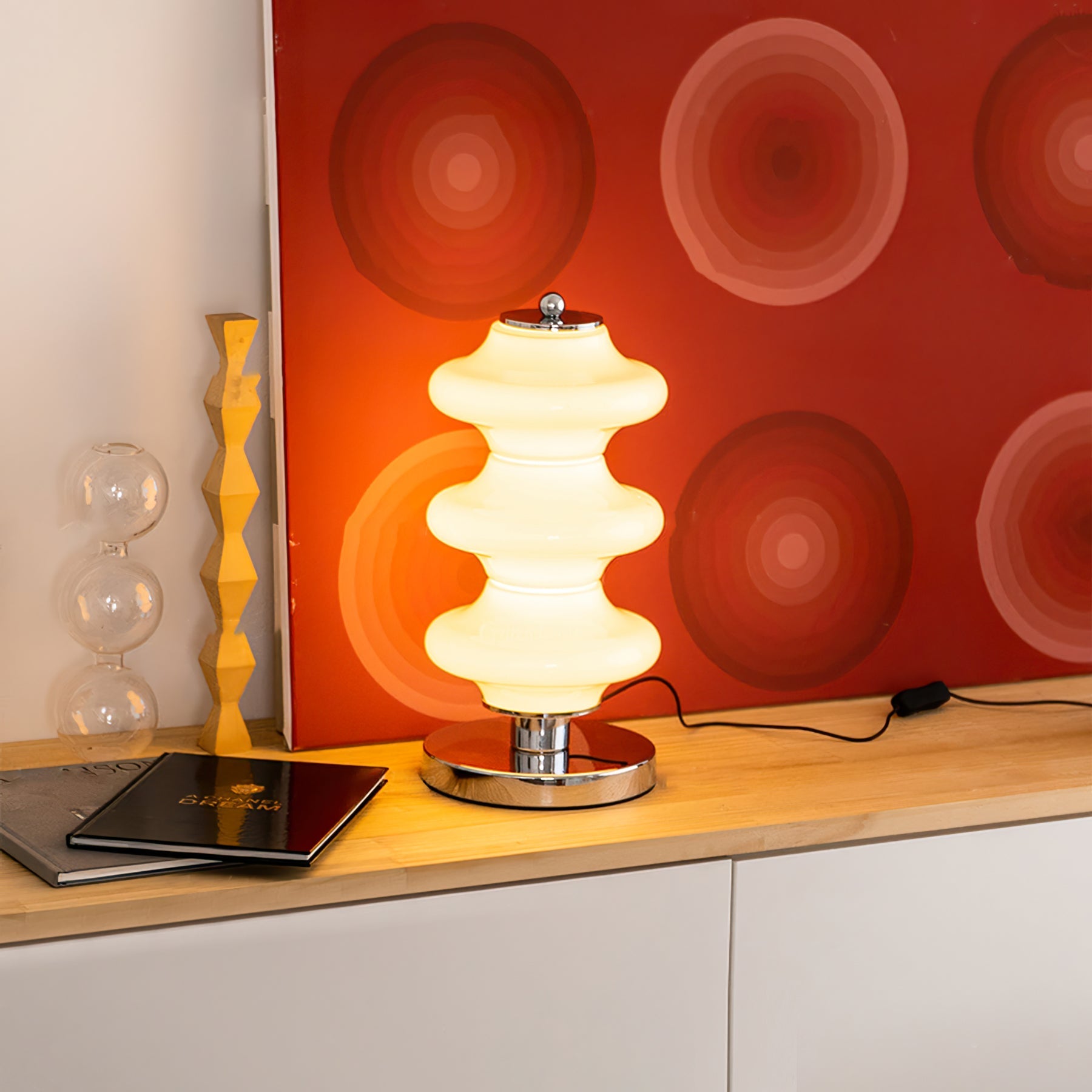 LumiGlas - Elegant Table Lamp with Glass Lampshade