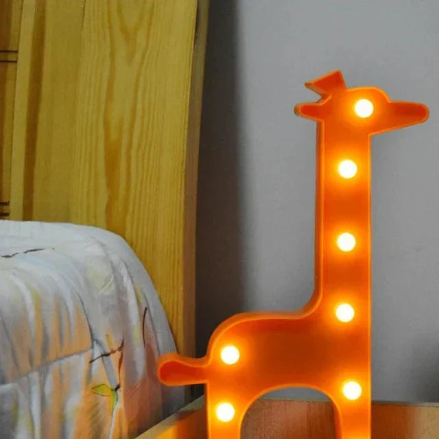 LumiZoo - Lámpara nocturna LED jirafa para niños, lámpara de mesa regulable y decoración para dormitorio