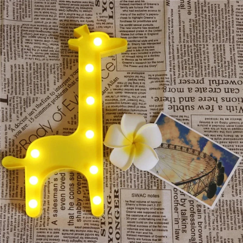 LumiZoo - LED Giraffe Night Lamp for Children, Dimmable Table Lamp & Bedroom Decoration