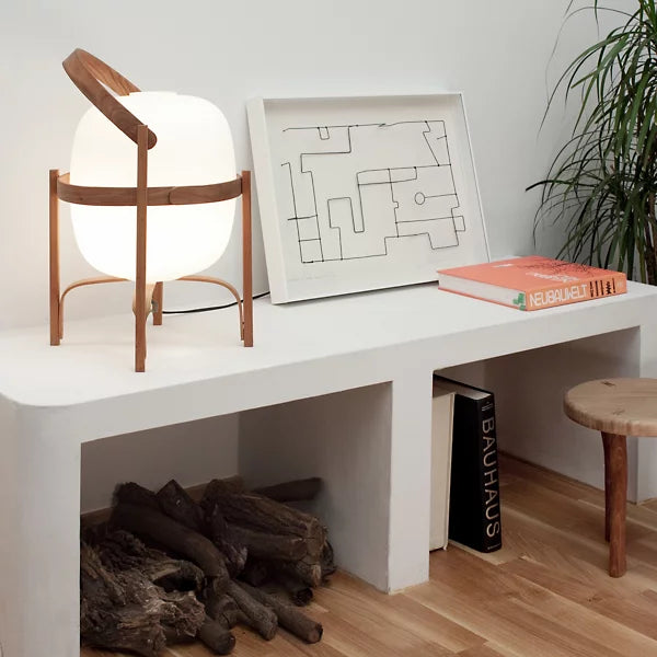 1-Licht Lampada da Tavolo Portatile con Cupola di Vetro