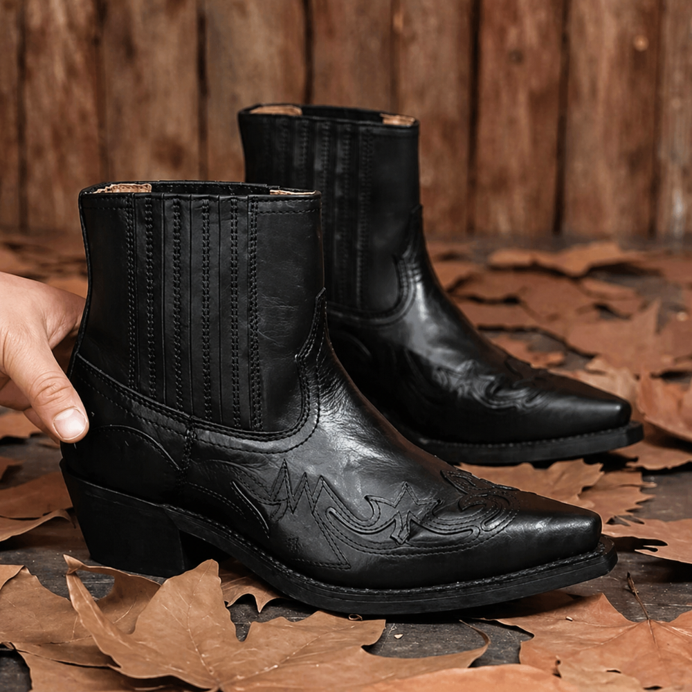 Botas Cowboy Homem Botins Western Salto Baixo Elegantes