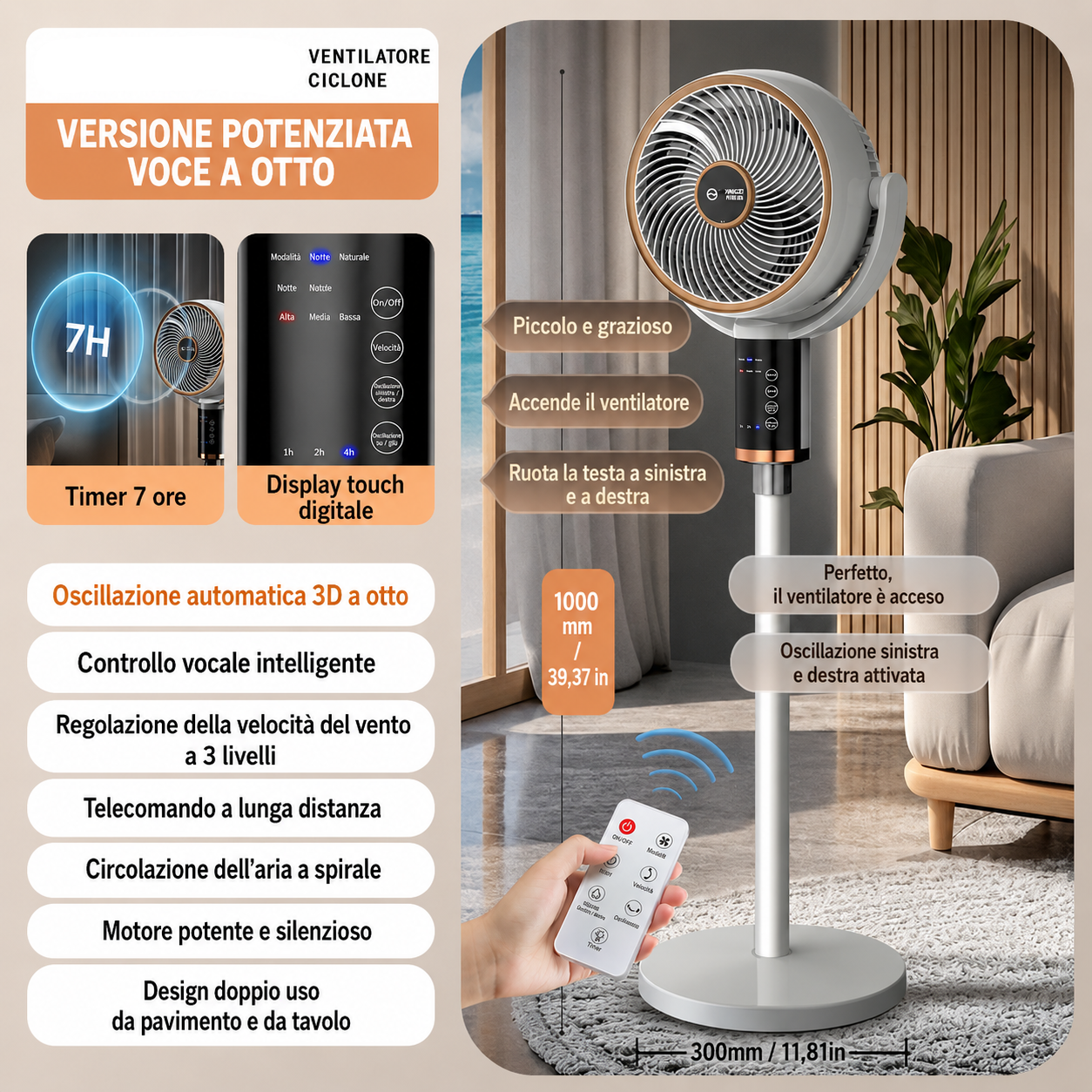 Airco Mobile Air Cooler Fan Quiet Humidifier Remote Control