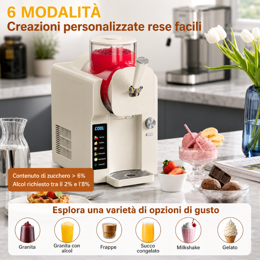 Gelatiera e Distributore Slush 2 in 1 per Dessert Freddi da Casa