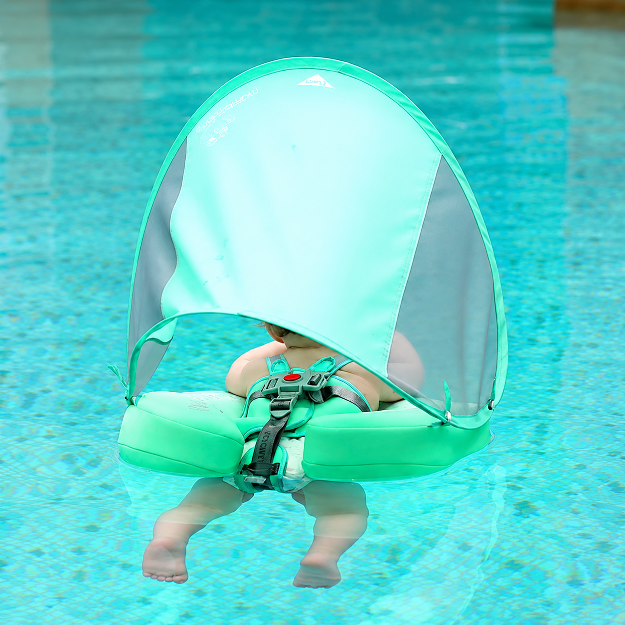 Flutuador para Crianças Bote Insuflável com Pára-Sol