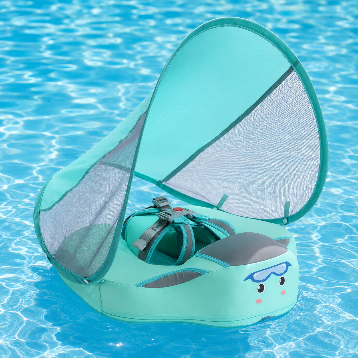 Flutuador para Crianças Bote Insuflável com Pára-Sol