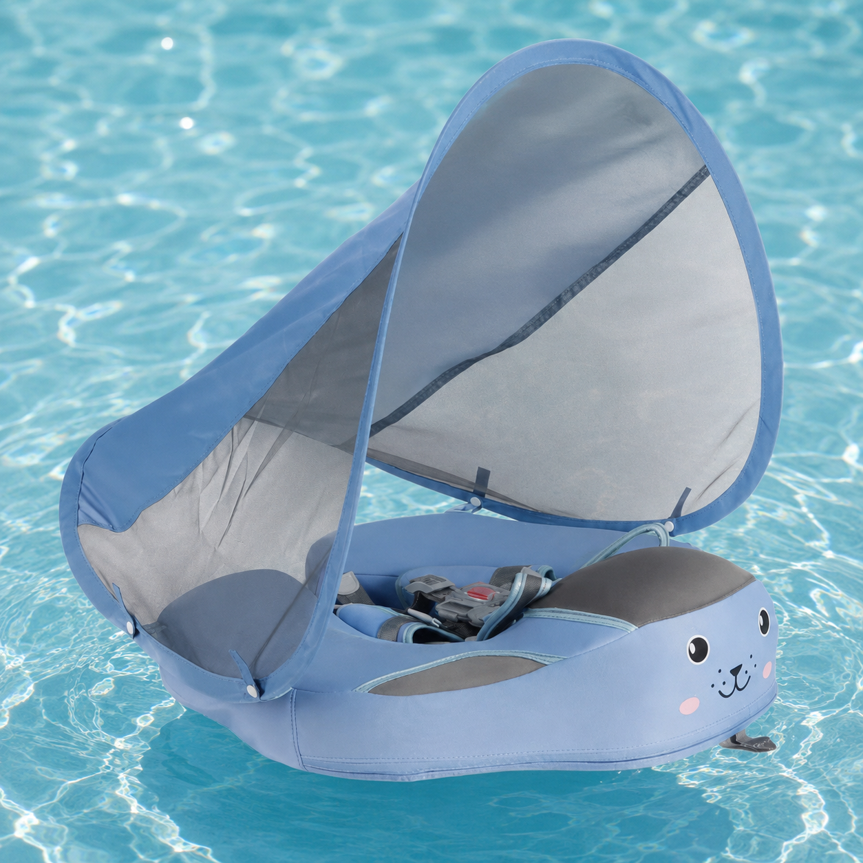 Flutuador para Crianças Bote Insuflável com Pára-Sol